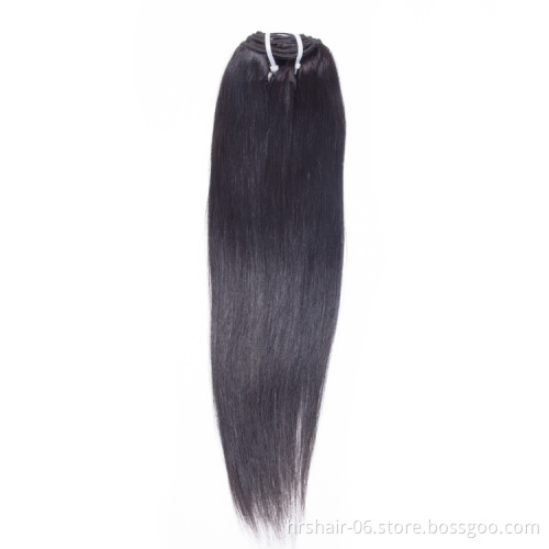 Unprocessed Peruvian Straight Human Hair Clip In Extensions 10 pcs/ set Natural Color Full Head Straight Virgin Hair Clip Ins